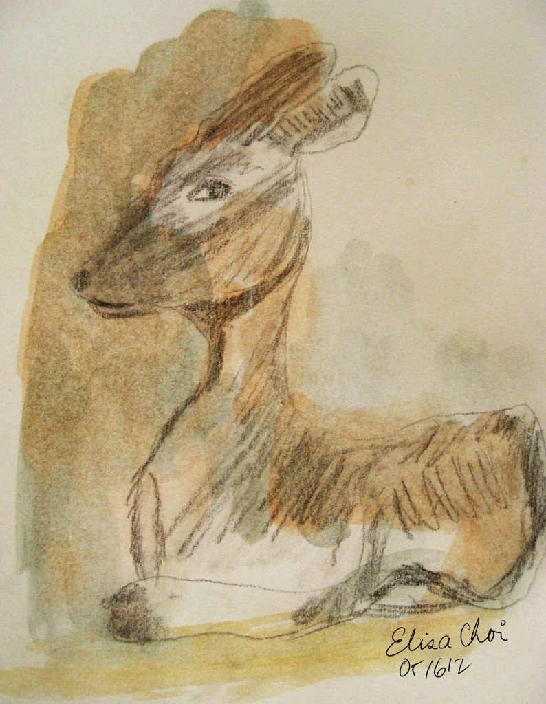 deer watercolor painting