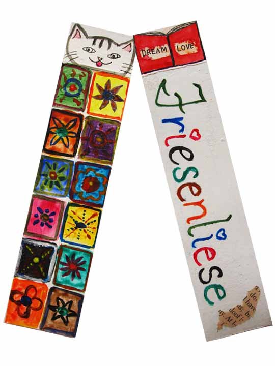 painted bookmark in watercolor 3 painted bookmark in watercolor