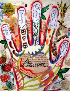 painted stitched postcard painted stitched postcard