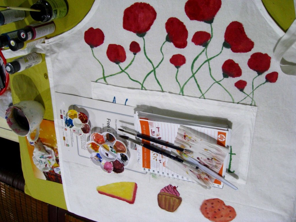 fabric painting in progress fabric painting in progress